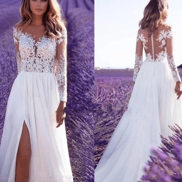 Elegant White Lace Women’s wedding dress